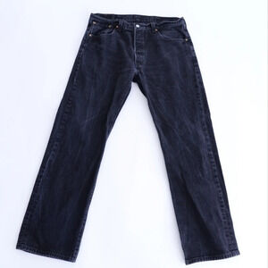 Levi's 501 Straight Fit Made in Mexico 100% Cotton Black Denim Jeans -size 38/32
